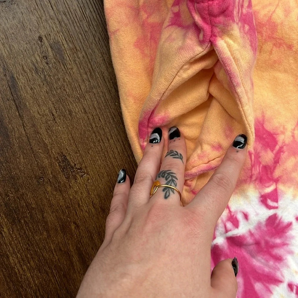 Frankie's Bikinis Aiden Sweatpant Pink and Orange Tie Dye Size Small - Picture 3 of 6